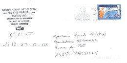 ENVELOPPE AVEC CACHET ASSOCIATION D' ENTRAIDE DES ANCIENS MARINS - LE 01/07/1997 PARIS NAVAL - Correo Naval