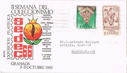 55063. Carta GRANADA 1966. SEDEC 66 Semana Coleccionismo. Viñeta Label Al Dorso - Storia Postale