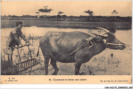 CAR-AAZP3-0228 - VIET-NAM - Comment On Herse Une Rizière  - Vietnam