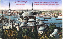 2309 - Turquie/Gréce -  CONSTANTINOPLE/SALONIQUE : MOSQUEE SULEYMANIE ET LA CORNE D'OR  - 1918 - Grecia