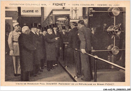 CAR-AAZP9-0677 - PUBLICITE - Exposition Coloniale 1931 - Fichet - Visite De Monsieur Paul Doumer  - Advertising