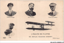 CAR-AAZP13-1033 - AVIATION - L'équipe De Pilotes Du Biplan Wilburg Wright  - Aviateurs