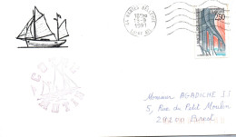 ENVELOPPE AVEC CACHET - COTRE MUTIN - LE 19/9/1991 - Correo Naval