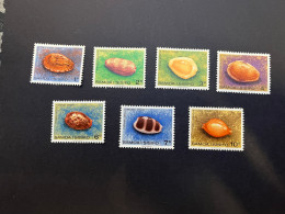 11-5-2024 (stamp)  7 Shell / Seashell - Coquillage - Samoa Islands (7 Values) - Crostacei