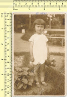 REAL PHOTO 1931 Kid Girl With Teddy Bear Fillettes Avec Ours En Peluche PHOTO SNAPSHOT - Personnes Anonymes