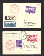 Liechtenstein Zeppelin Brief/Karte LZ 129, 1.Nordamerikafahrt 1936, Si 408AB - Zeppelines