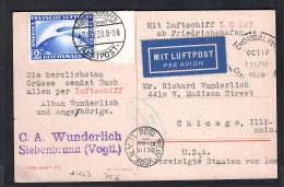 Zeppelin-Brief  LZ 127 Mit Mi.-Nr. 423 Rechte SR. Nach USA  - Zeppelin