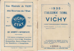 1935 VICHY -CARNET ETABLISSEMENT THERMAL - Tickets - Vouchers