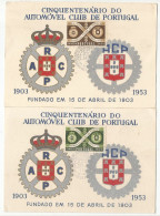 Portugal Afinsa 782/83 Complete Set Used FDC On 2 Maximum Card 1953 Automobile Club - Tarjetas – Máximo