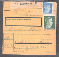 DR,  Paket-Karte Mit Not-Stempel Heiderscheid - Other & Unclassified