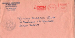 ENVELOPPE AVEC CACHET - DCN BREST NAVAL LE 25/11/88 - Poste Navale