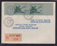 Dt.Besetzung 2.Weltkrieg Frankreich, St-Nazaire, R-Fernbrief Mi.-Nr 1+Taxpercue - Ocupación 1938 – 45