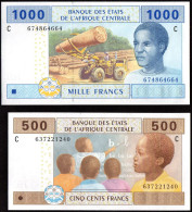 Billet Bank Note 1000 Et 500 CFA XAF Banque Des Etats De L'Afrique Centrale 2002 - Andere - Afrika