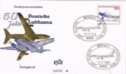 55066. Carta BONN (Alemania Federal) 1976. 50 Jahre Lufthansa. Compañia Aviacion Alemana - Briefe U. Dokumente