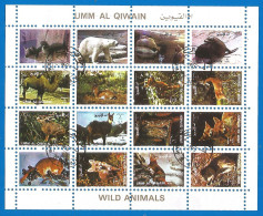 Umm Al-Qiwain 1972 Year, Used S/S Wild Animals - Umm Al-Qaiwain