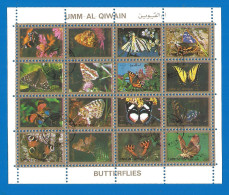 Umm Al-Qiwain 1972 Year, Used S/S Butterflies  - Umm Al-Qiwain