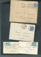 Lot De 17 Documents " Lacs , Lsc, Cartes Postales, Affranchis Par Type Gandon Seul Ou En Combinaison Malb147 - 1945-54 Marianne De Gandon