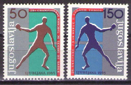 Yugoslavia 1965 - World Cup In Table Tennis In Ljubljana - Mi 1104-1105 - MNH**VF - Unused Stamps