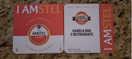 AMSTEL HISTORIC SET BRAZIL BREWERY  BEER  MATS - COASTERS #029 GAMELA BAR E RESTAURANTE - Beer Mats