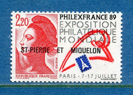 Saint Pierre Et Miquelon - YT N° 489 ** - Neuf Sans Charnière - 1988 - Unused Stamps