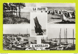 85 LA FAUTE L'AIGUILLON Vers La Tranche Sur Mer Multivues Et Voilier VOIR DOS Et Flamme En 1960 - La Tranche Sur Mer