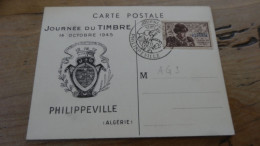 Carte ALGERIE Philippeville, Journée Timbre 1945 ............BOITE1.......... 416 - Cartas & Documentos