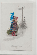 Heureux Noël. Petite Fille Près D'un Panneau, Sapin. 1922. AMAG 1872 - Sonstige & Ohne Zuordnung