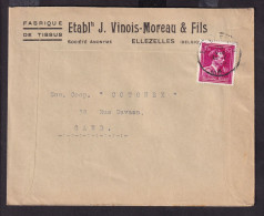 DDGG 141 -- Enveloppe TP Moins 10 % Surcharge Typo ELLEZELLES 1946 - Entete Ets Vinois-Moreau § Fils - 1946 -10 %