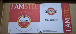 AMSTEL HISTORIC SET BRAZIL BREWERY  BEER  MATS - COASTERS #011 BAR MINEIROS BEER - Beer Mats