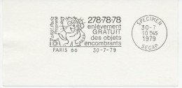 Specimen Postmark Card France 1979 Free Removal Of Large Objects - Garbage - Umweltschutz Und Klima