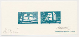 France 1999 - Epreuve / Proof Signed By Engraver Tallship - Sailing Ship - Statsraad Lehmkuhl - Asgard - Boten