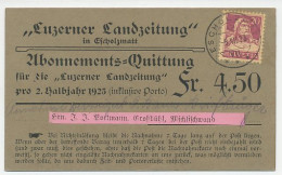 Card / Postmark Switzerland 1923 Subscription Receipt Luzerner Landzeitung - Unclassified