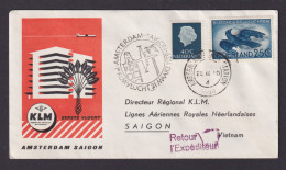 Flugpost Brief Air Mail KLM Amsterdam Destination Niederlande Saigon Vietnam - Luchtpost