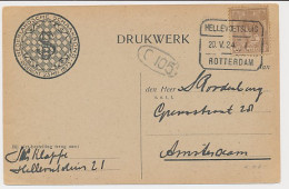 Treinblokstempel : Hellevoetsluis - Rotterdam I 1924 - Ohne Zuordnung