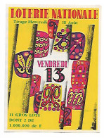 Depliant Loterie Nationale Vendredi 13  , Tirage Mercredi 18 Aout 1965 - Publicités