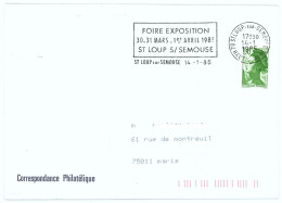 70 ST LOUP Sur SEMOUSE  HAUTE SAONE 1985 : FOIRE EXPOSITION ... - Maschinenstempel (Werbestempel)