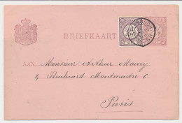 Briefkaart G. 32 / Bijfrankering Oudenbosch - Frankrijk 1895 - Interi Postali