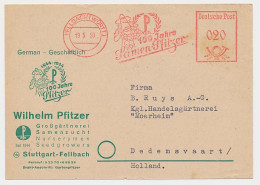 Illustrated Meter Card Germany 1950 Seeds - Farmer - Pipe Smoking - Agricultura