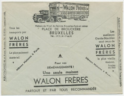 Postal Cheque Cover Belgium 1938 Moving Truck - Transport - Camiones