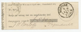 Naarden 1897 - Ontvangbewijs Aangetekende Zending - Non Classés