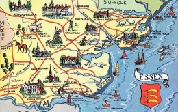 1 Map Of England * 1 Ansichtskarte Mit Der Landkarte Der Grafschaft Essex * - Maps