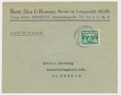 Firma Envelop Broek Op Langendijk 1929  - Non Classés