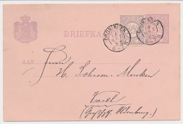Briefkaart G. 23 / Bijfrankering Groningen - Duitsland 1894 - Entiers Postaux