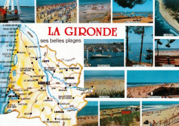 1 Map Of France * 1 Ansichtskarte Mit Der Landkarte - Département Gironde Und Sehenswürdigkeiten - Ordnungsnummer 33 * - Landkarten