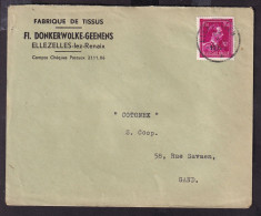 DDGG 146 -- Enveloppe TP Moins 10 % Surcharge Typo ELLEZELLES 1946 - Entete Fabrique De Tissus Donkerwolke-Geenens - 1946 -10%
