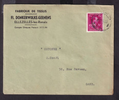 DDGG 147 -- 2 X Enveloppe TP Moins 10 % Surcharge Typo 1946 - Entete Fabrique De Tissus Donkerwolke-Geenens à ELLEZELLES - 1946 -10 %