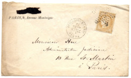 Paris - Env Sans Corr Affr N° 59 Obl Etoile 34 Tàd Avenue Joséphine - 1849-1876: Periodo Classico