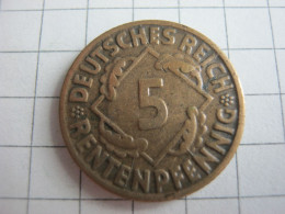 Germany 5 Rentenpfennig 1924 D - 5 Rentenpfennig & 5 Reichspfennig