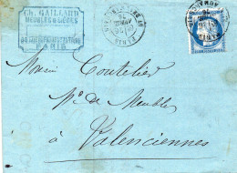 Paris - LAC Affr N° 60C Obl Tàd Bt Beaumarchais (avril 1876 = Après La Période Des Etoiles Chiffrées) - 1849-1876: Classic Period