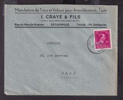 DDGG 150 -- 2 X Enveloppe TP Moins 10 % Surcharge Locale § Typo DOTTIGNIES 1946 - Entete Tissus Craye à ESTAIMPUIS - 1946 -10%